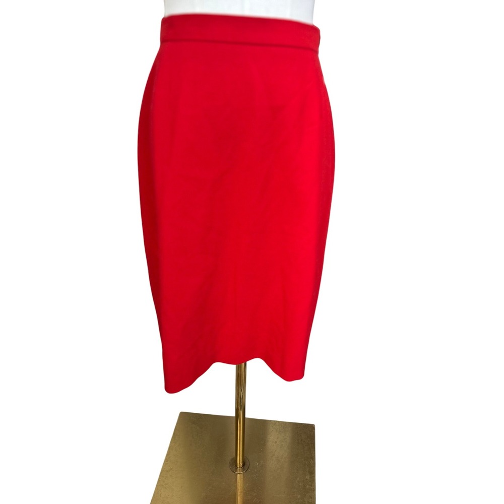 ESCADA Vintage US med Margaretha Ley Red Wool Pencil‎ Skirt Size 38